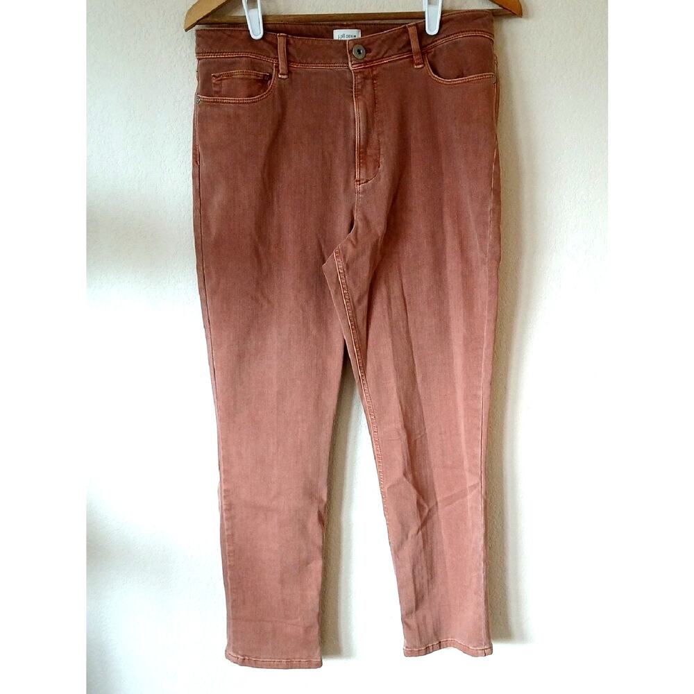 J. Jill Denim High Rise Cropped Jeans Dusty Rose Color Size 10